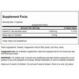 Tabla nutricional del suplemento Swanson Vitamina C con Rosa Mosqueta 90 cápsulas