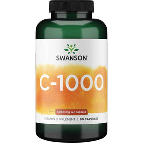 Frasco de suplemento Swanson Vitamina C con Rosa Mosqueta 90 cápsulas