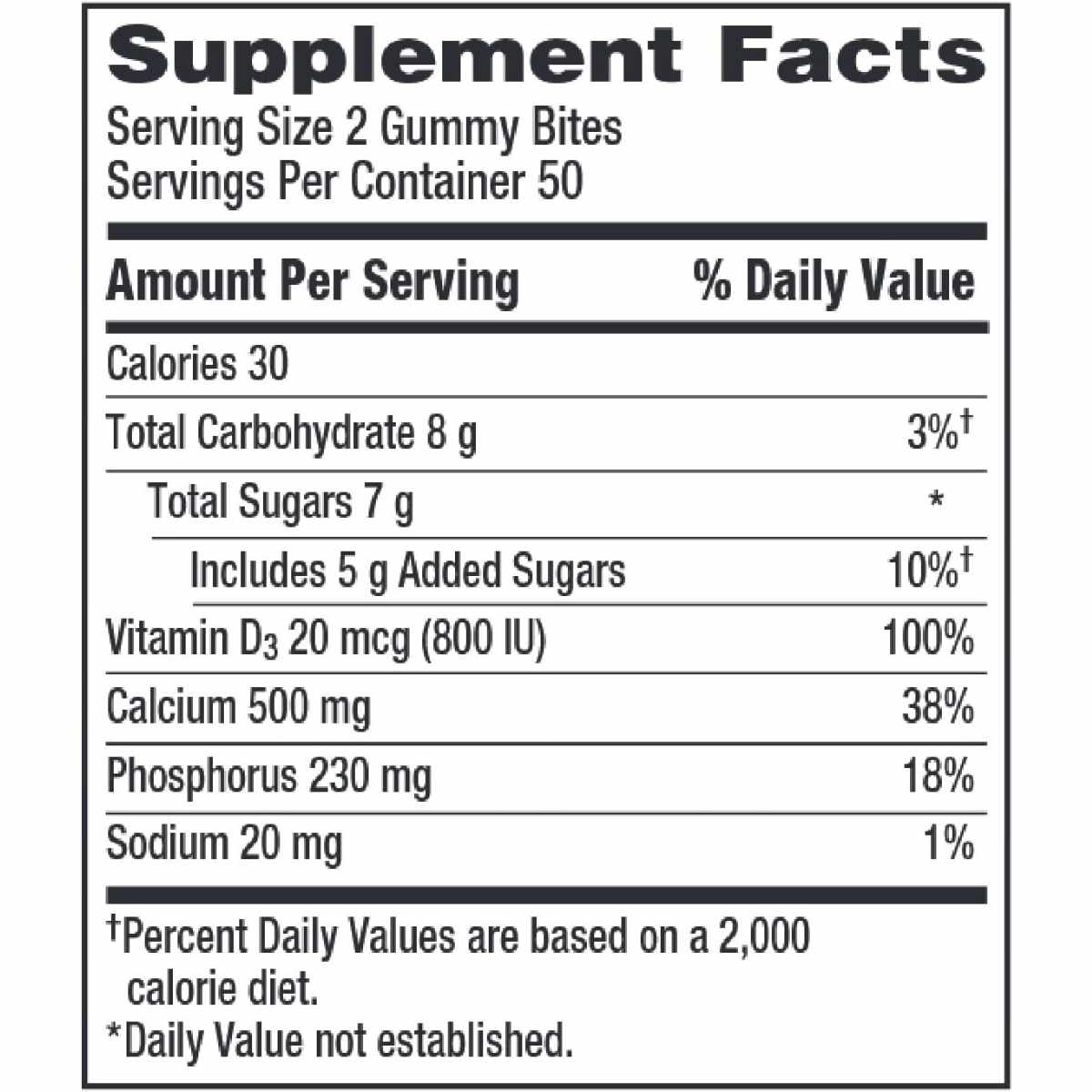 Nutrientes de Caltrate Calcio con Vitamina D3 - 100 Gomitas
