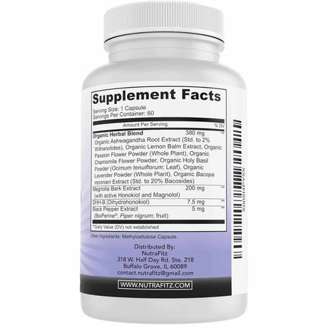 Ingredientes y dosis del suplemento DHH-B - 60 cápsulas veganas, con extracto de magnolia y hierbas