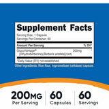 Nutricost Dihidroberberina 200 mg - Información nutricional completa y cantidad por porción.