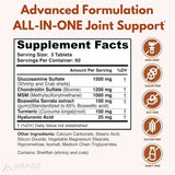 Tabla nutricional de Glucosamina, Condroitina y MSM - 180 cápsulas por envase