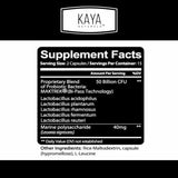 Cepas y nutrientes del Probiótico Kaya Naturals 50 Mil Millones - 15 Porciones