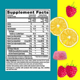 Tabla nutricional de Lil Critters Omega 3 EPA DHA - 220 gomitas, porción diaria recomendada según la edad