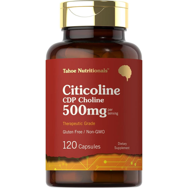 Frasco de suplemento Tahoe Nutritionals Citicolina 120 cápsulas