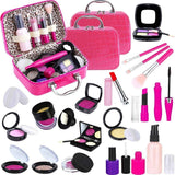 Paquete de 2 kits TEPSMIGO de maquillaje de simulación con estuches rosas.