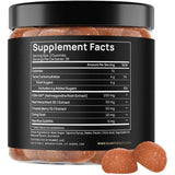 Tabla nutricional del suplemento TERRA ELMNT Ashwagandha KSM-66 & Maca Sabor Melocotón 60 Gomitas