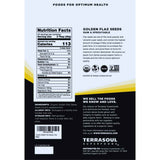 Tabla nutricional del suplemento Terrasoul Superfoods Semillas de Linaza Dorada 2 lbs.