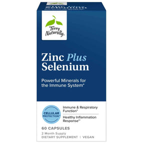 Frasco de suplemento Terry Naturally Bisglicinato de Zinc 60 cápsulas