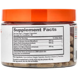 Tabla nutricional del suplemento The Genius Brand Genius Mushrooms Complejo de Hongos 180 cápsulas