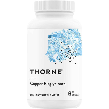 Frasco de suplemento Thorne Bisglicinato de Cobre 60 cápsulas