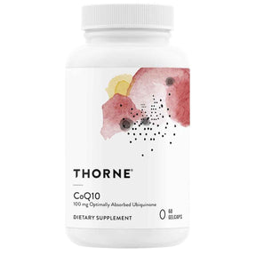 Frasco de suplemento Thorne Coenzima Q10 60 cápsulas de gel