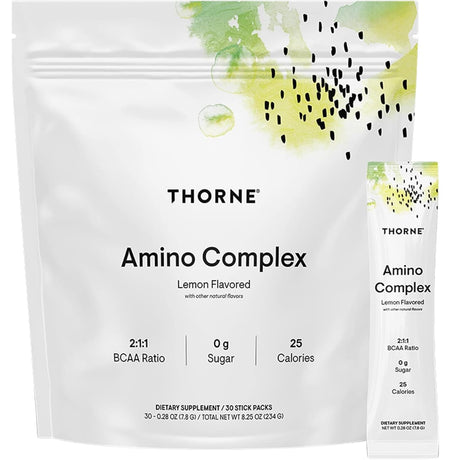 Bolsa de suplemento Thorne Complejo de Aminoácidos sabor limón 30 paquetes polvo