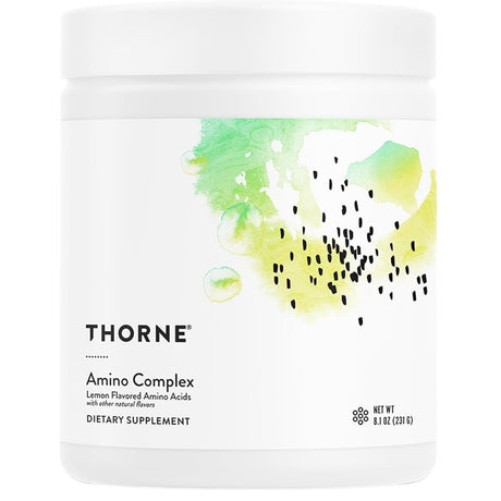 Frasco de suplemento Thorne Complejo de Aminoácidos sabor limón 30 porciones polvo