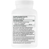 Tabla nutricional del suplemento Thorne Fitosoma de Curcumina 1000 mg 120 cápsulas