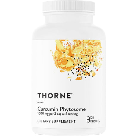 Frasco de suplemento Thorne Fitosoma de Curcumina 1000 mg 120 cápsulas