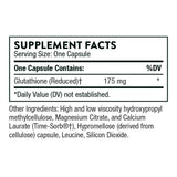 Tabla nutricional del suplemento Thorne Glutathione-SR 60 cápsulas