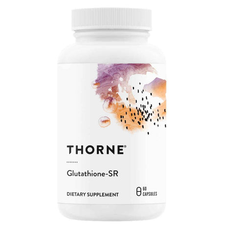 Frasco de suplemento Thorne Glutathione-SR 60 cápsulas