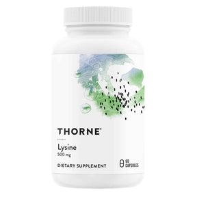 Frasco de suplemento Thorne L-Lisina 500 mg 60 cápsulas