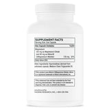 Etiqueta posterior de THORNE Magnesio CitraMate con información del suplemento y otros ingredientes.