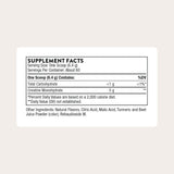 Tabla nutricional del suplemento Thorne Monohidrato de Creatina sabor Piña Naranja 384 g