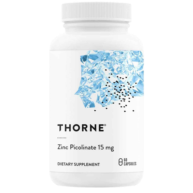 Frasco de suplemento Thorne Picolinato de Zinc 15 mg 60 cápsulas