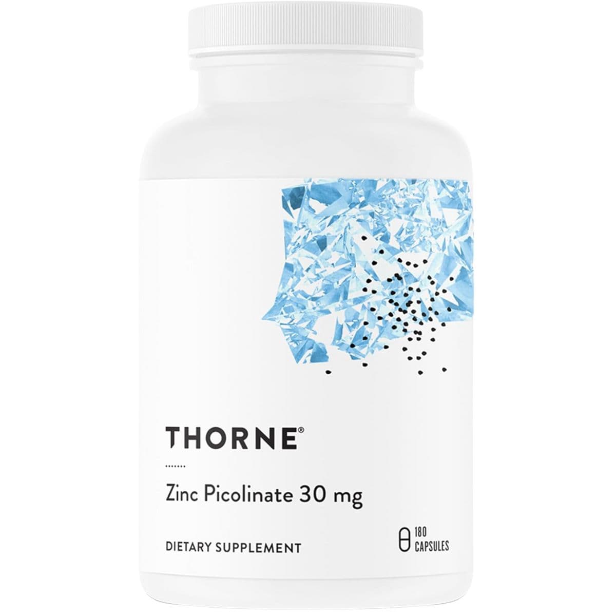 Frasco de suplemento Thorne Picolinato de Zinc 30 mg 180 cápsulas