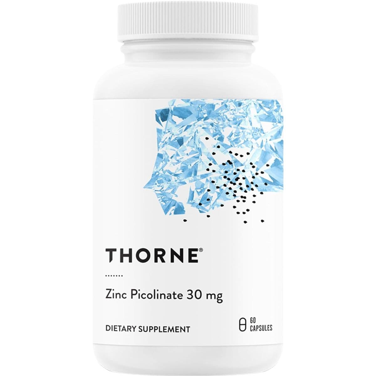 Frasco de suplemento Thorne Picolinato de Zinc 30 mg 60 cápsulas