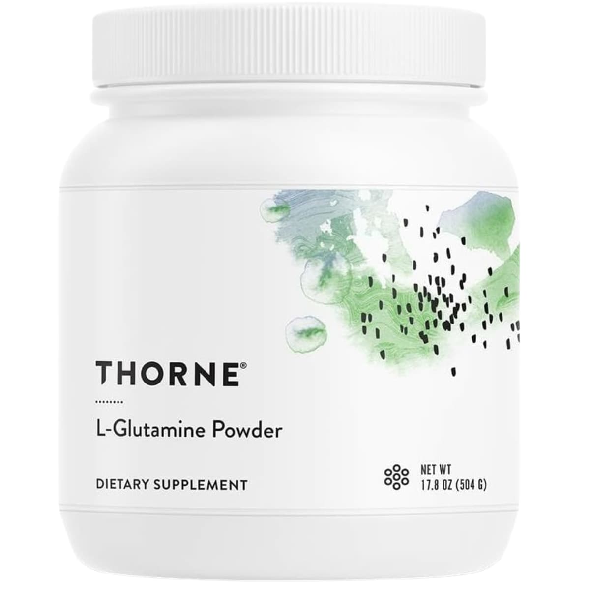 Frasco de suplemento Thorne Research L-Glutamina en Polvo 504 g