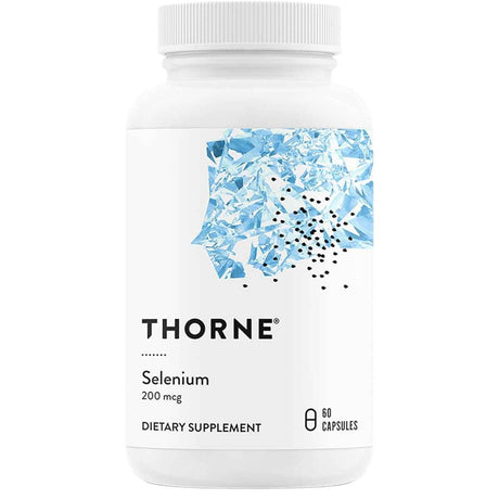 Frasco de suplemento Thorne Research Selenio 200 mcg 60 cápsulas