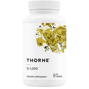 Frasco de suplemento Thorne Research Vitamina D3 1000 IU 90 cápsulas