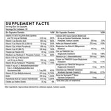 Tabla nutricional del suplemento Thorne Women's Multi 50+ 180 cápsulas