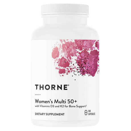 Frasco de suplemento Thorne Women's Multi 50+ 180 cápsulas