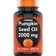 Frasco de suplemento tnvitamins Aceite de Semilla de Calabaza 120 cápsulas blandas