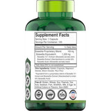 Tabla nutricional del suplemento TNVitamins Boswellia Serrata 1200 mg 120 cápsulas