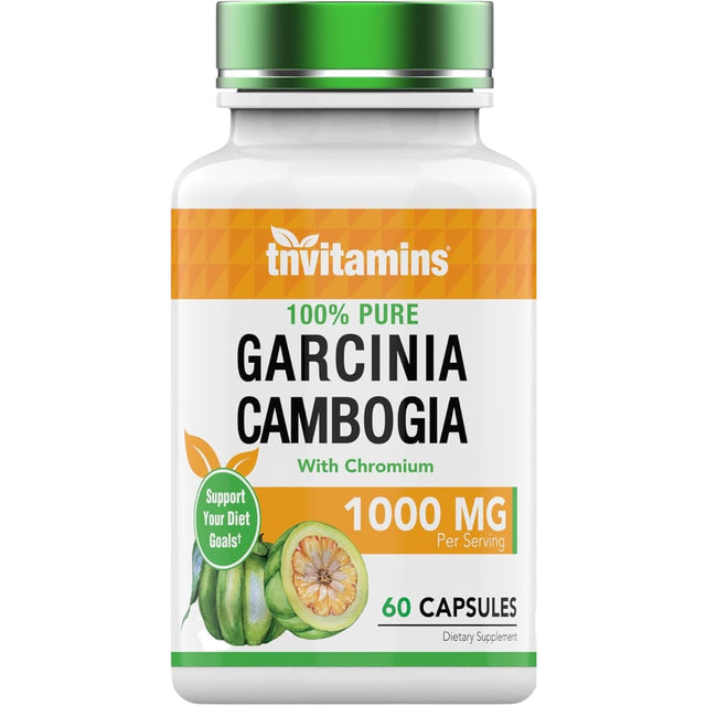 Frasco de suplemento tnvitamins Garcinia Cambogia 60 cápsulas
