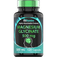Frasco de suplemento tnvitamins Glicinato de Magnesio 500 mg 120 cápsulas