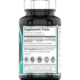 Tabla nutricional del suplemento TNVitamins Glicinato de Magnesio 90 cápsulas