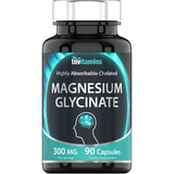 Frasco de suplemento TNVitamins Glicinato de Magnesio 90 cápsulas