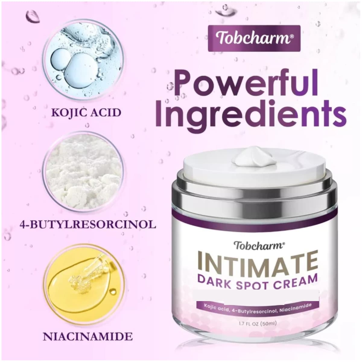 Lista de ingredientes de la crema Tobcharm Aclarante para Piel Delicada 50 ml