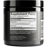 Tabla nutricional del suplemento Toniiq Ashwagandha 90 cápsulas