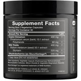 Tabla nutricional del suplemento Toniiq Dihidroberberina 60 cápsulas