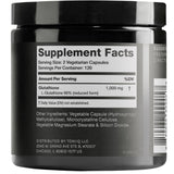 Tabla nutricional del suplemento Toniiq L-Glutatión 1000 mg 240 cápsulas
