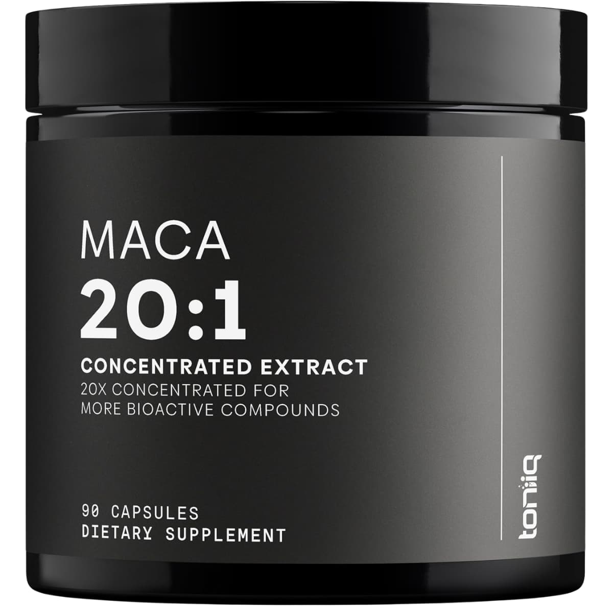 Frasco de suplemento Toniiq Maca 500 mg 90 cápsulas