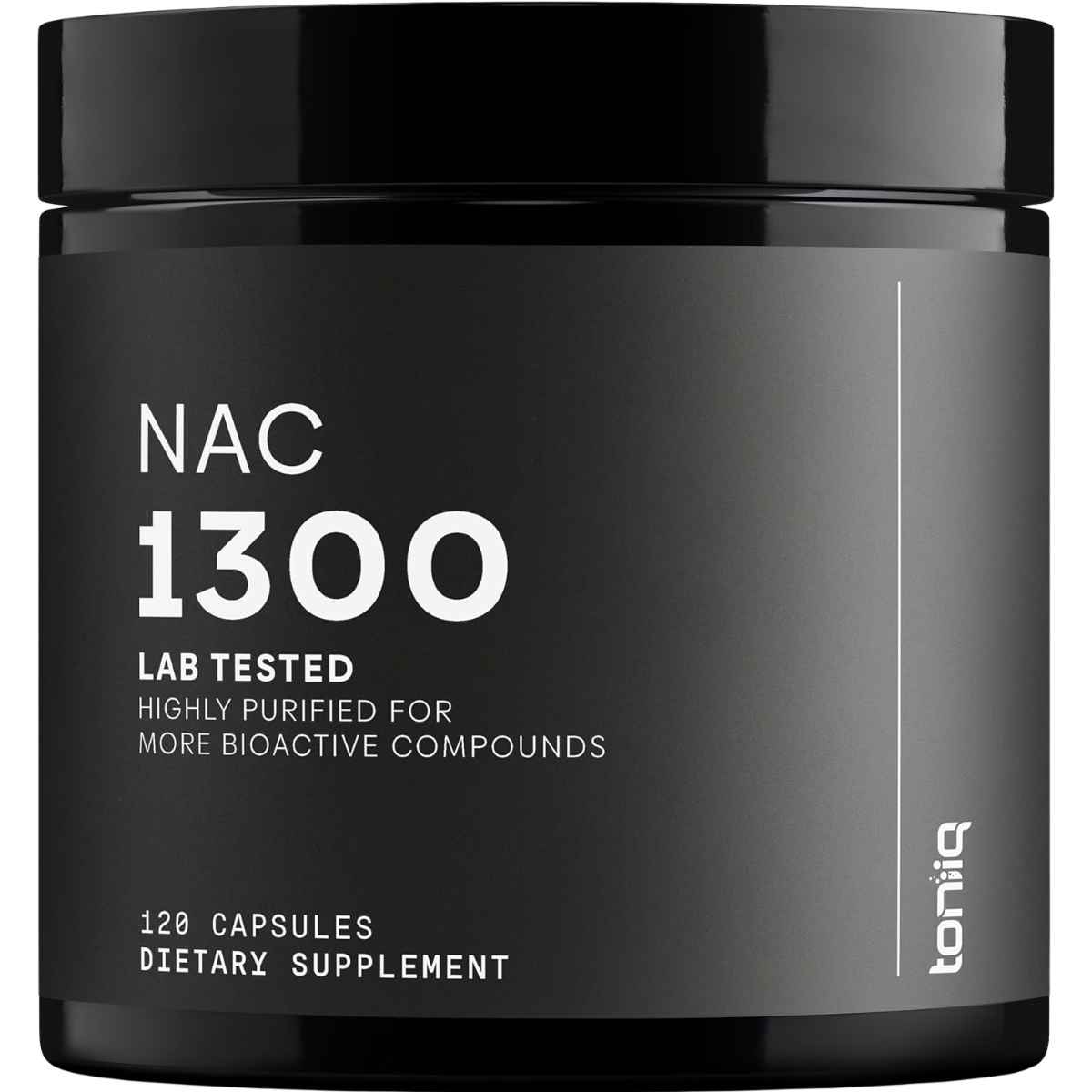 Frasco de suplemento Toniiq N-Acetil-L-Cisteína (NAC) 1300 mg 120 Cápsulas