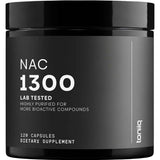 Frasco de suplemento Toniiq N-Acetil-L-Cisteína (NAC) 1300 mg 120 Cápsulas