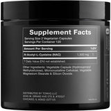 Tabla nutricional del suplemento Toniiq N-Acetil-L-Cisteína (NAC) 1300 mg 240 Cápsulas