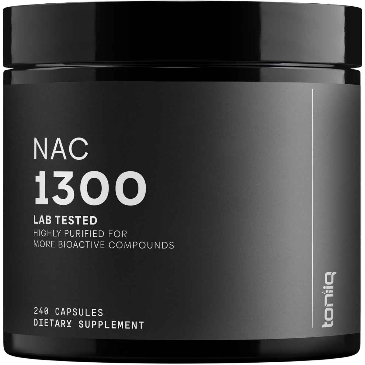 Frasco de suplemento Toniiq N-Acetil-L-Cisteína (NAC) 1300 mg 240 Cápsulas