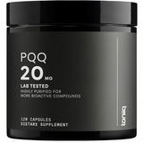 Frasco de suplemento Toniiq PQQ 120 cápsulas