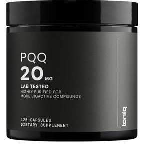 Frasco de suplemento Toniiq PQQ 120 cápsulas